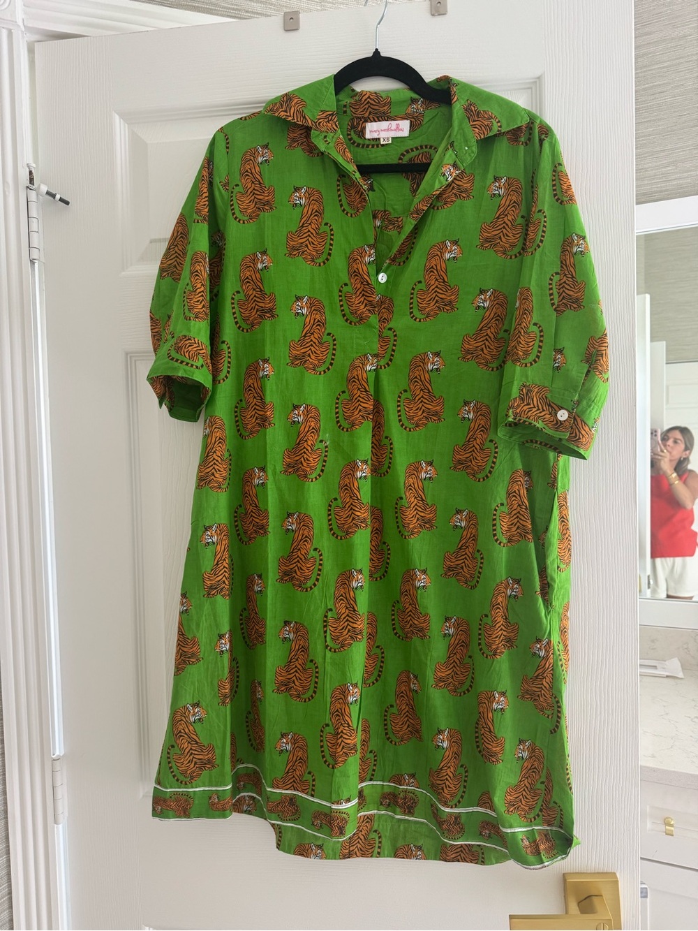 Mary Marshmallow Women’s Green Tiger-Print Dress XS